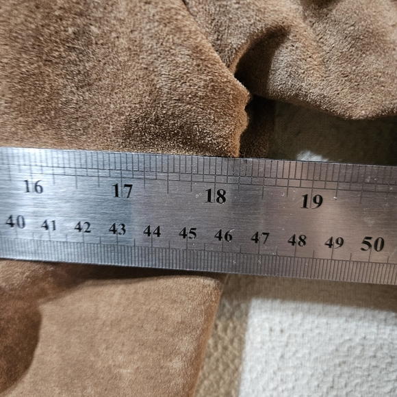 Braemar 100% Genuine Suede Button Up Women's Tan Jacket  Size Lg - Picture 6 of 9